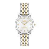 Coach Delancey Slim White Dial Two Tone Steel Strap Watch for Women - 14502784