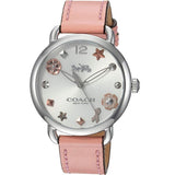 Coach Delancey White Dial Pink Leather Strap Watch for Women - 14502799