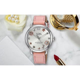 Coach Delancey White Dial Pink Leather Strap Watch for Women - 14502799