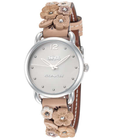 Coach Perry White Dial Brown Floral Leather Strap Watch for Women - 14502873