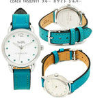 Coach Delancey White Dial Turquoise Leather Strap Watch for Women - 14502884