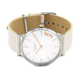 Coach Perry White Dial White Leather Strap Watch for Women - 14503117