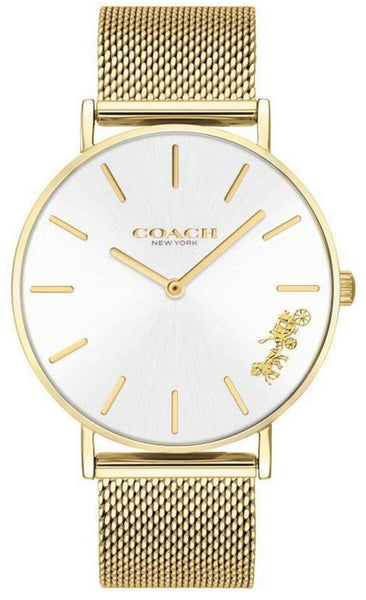 Coach Perry White Dial Gold Mesh Bracelet Watch for Women  display picture 1