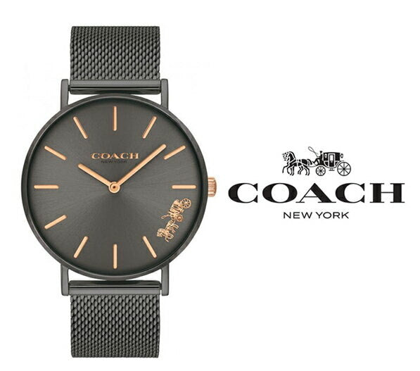 Coach Perry Grey Dial Grey Mesh Bracelet Watch for Women - 14503127