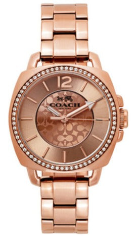 Coach mini boyfriend watch rose gold sale