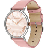 Coach Perry Mother of Pearl Pink Dial Pink Leather Strap Watch for Women - 14503244