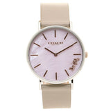 Coach Perry Mother of Pearl Dial Light Grey Leather Strap Watch for Women - 14503245