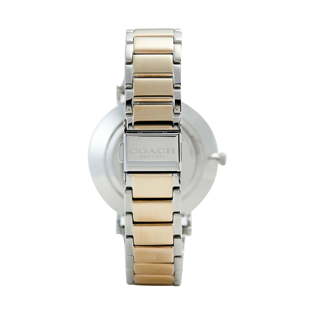 Coach Perry White Dial Two Tone Steel Strap Watch for Women - 14503347