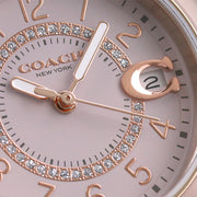 Coach Preston Pink Dial Pink Steel Strap Watch for Women - 14503463