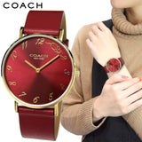 Coach Perry Red Dial Red Leather Strap Watch for Women - 14503486