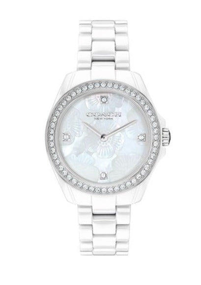 Coach Preston Mother of Pearl Dial White Steel Strap Watch  display picture 3