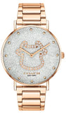 Coach Perry White Dial Rose Gold Steel Strap Watch for Women - 14503708