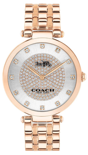 Coach Park Silver Dial Rose Gold Steel Strap Watch for Women - 14503736