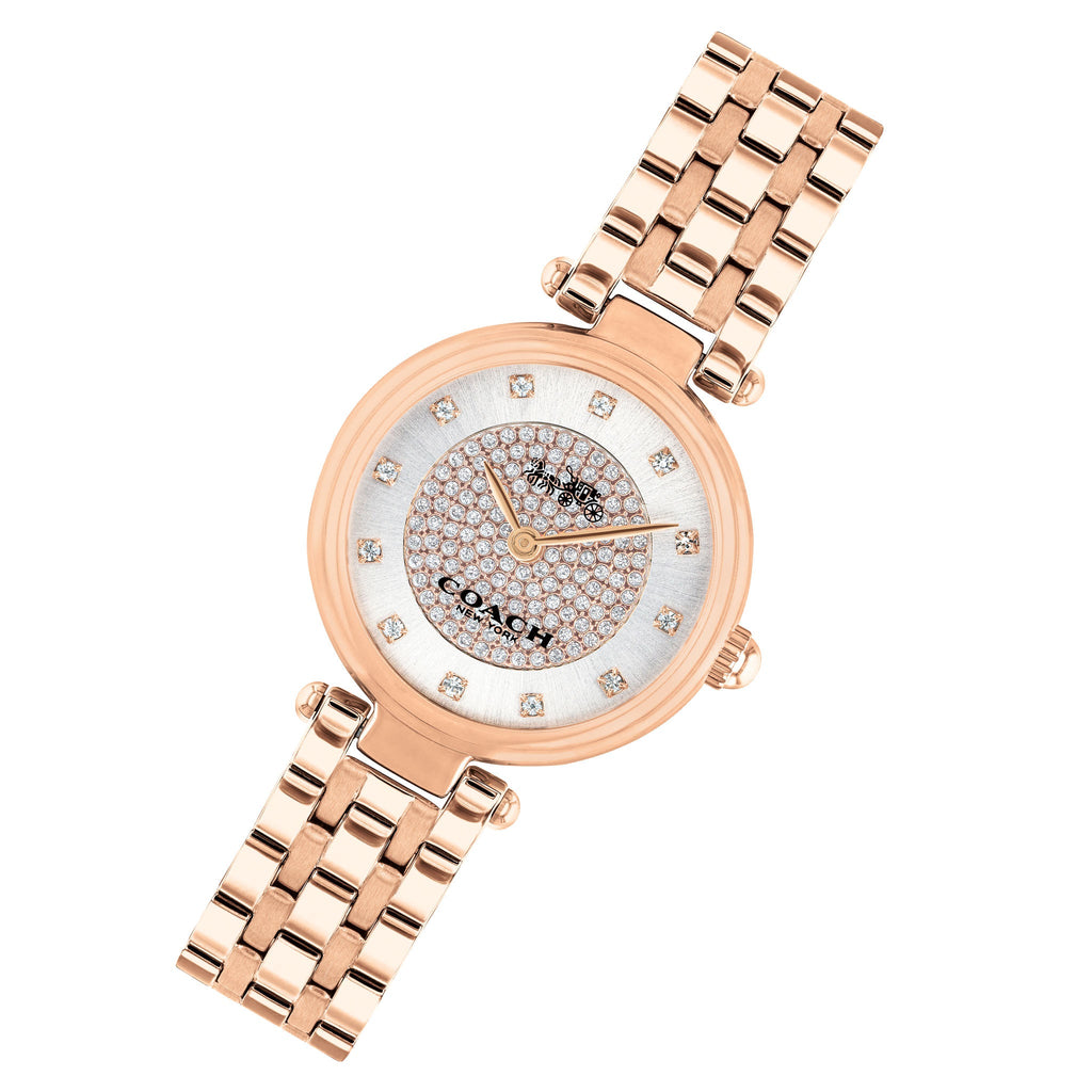 Coach Park Silver Dial Rose Gold Steel Strap Watch for Women - 14503736