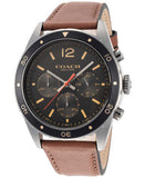 Coach Sullivan Chronograph Black Dial Brown Leather Strap Watch for Men - 14602070