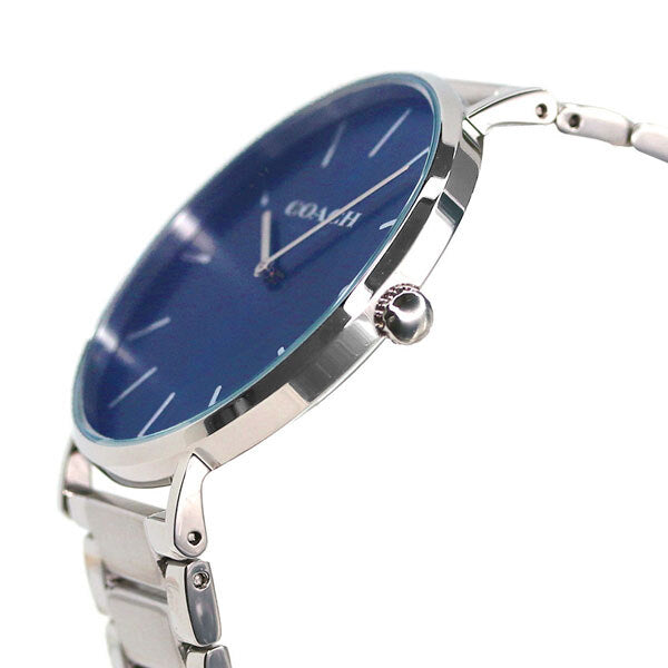 Coach Charles Blue Dial Silver Steel Strap Watch for Men