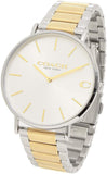 Coach Business Analog White Dial Two Tone Steel Stap Watch for Men - 14602432