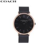 Coach Charles Black Ion Dial Black Mesh Bracelet Watch for Men - 14602470