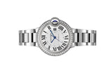 Cartier Ballon Bleu De Cartier Diamonds Silver Dial Silver Steel Strap Watch for Women - W4BB0023