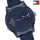 Tommy Hilfiger Denim Blue Dial Blue Rubber Strap Watch for Men - 1791556