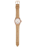 Michael Kors Mini Everest Crystals White Dial Brown Leather Strap Watch for Women - MK4719