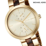 Michael Kors Garner Multifunction Gold Dial Two Tone Steel Strap Watch For Women - MK6471