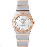 Omega Constellation Manhattan Quartz Diamonds Mother of Pearl Dial Two Tone Steel Strap Watch for Women - 131.20.25.60.55.001