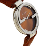 Gucci Interlocking G Brown Dial Brown Leather Watch For Men - YA133319