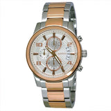 Guess Exec Chronograph White Dial Two Tone Steel Strap Watch for Men - W0075G2