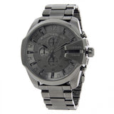 Diesel Mega Chief Chronograph Grey Dial Grey Steel Strap Watch for Men - DZ4282