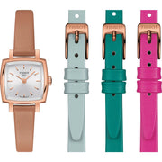 Tissot T Lady Lovely Square White Dial Pink Leather Strap Watch For Women - T058.109.36.031.00