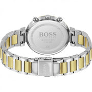 Hugo Boss Flawless Chronograph Silver Dial Two Tone Steel Strap Watch for Women - 1502550