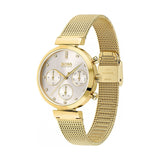 Hugo Boss Flawless White Dial Gold Mesh Bracelet Watch for Women - 1502552