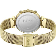Hugo Boss Flawless Chronograph Silver Dial Gold Mesh Bracelet Watch for Women - 1502552