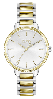 Hugo Boss Signature Silver Dial Two Tone Steel Strap Watch for Women - 1502568
