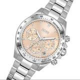 Hugo Boss Novia Chronograph Pink Dial Silver Steel Strap Watch for Women - 1502615