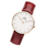 Daniel Wellington Classic Suffolk White Dial Brown Leather Strap Watch For Men - DW00100122