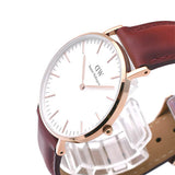 Daniel Wellington Classic Suffolk White Dial Brown Leather Strap Watch For Men - DW00100122