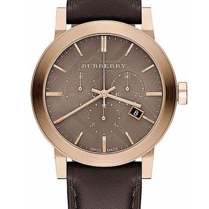 Burberry The City Grey Dial Brown Leather Strap Unisex Watch Burberry The City Grey Dial Brown Leather Strap Unisex Watch