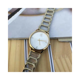 Calvin Klein Stately White Dial Gold Steel Strap Watch for Women - K3G2352W