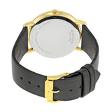 Movado Sapphire Gold Dial Black Leather Strap Watch For Men - 606883