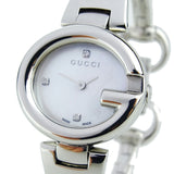 Gucci Guccissima Diamonds Mother of Pearl Dial Silver Steel Strap Watch For Women - YA134504