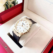 Salvatore Ferragamo F-80 Classic White Dial Brown Leather Strap Watch for Men - SFDT00819