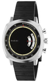 Gucci Grip Chronograph Black Dial Black Rubber Strap Watch For Men - YA157301