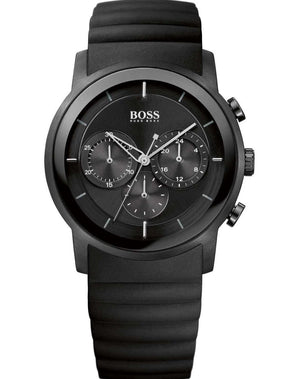 Hugo Boss Modern Black Dial Black Rubber Strap Watch for Men - 1512639