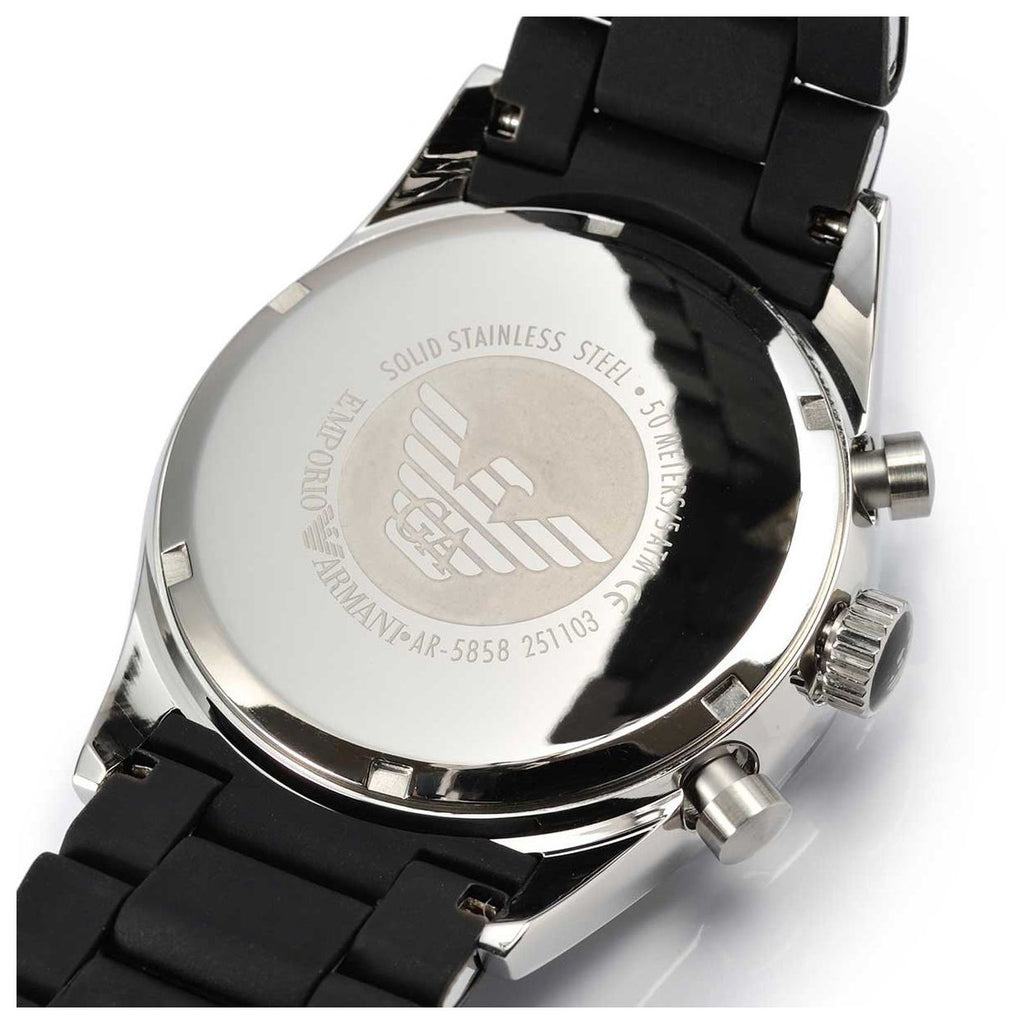 Emporio Armani Sportivo Chronograph Black Dial Black Strap Watch