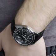 Hugo Boss Contemporary Sport Driver Black Dial Black Leather Strap Watch for Men - 1513085