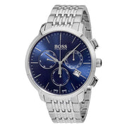 Hugo Boss Associate Blue Dial Silver Steel Strap Watch for Men - 1513269