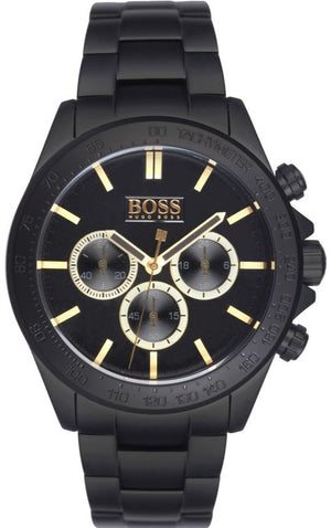 Hugo Boss Ikon Black Dial Black Steel Strap Watch for Men - 1513278