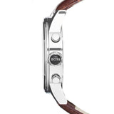 Hugo Boss Jet Chronograph Quartz Silver Dial Brown Leather Strap Watch For Men - HB1513280